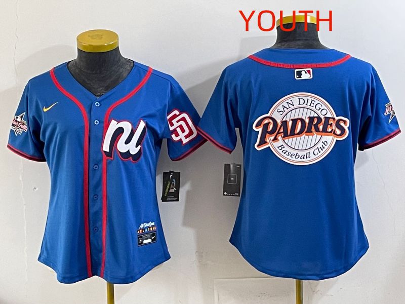 Youth 2025 San Diego Padres Blank Blue All star Nike MLB Jersey style 05->youth mlb jersey->Youth Jersey